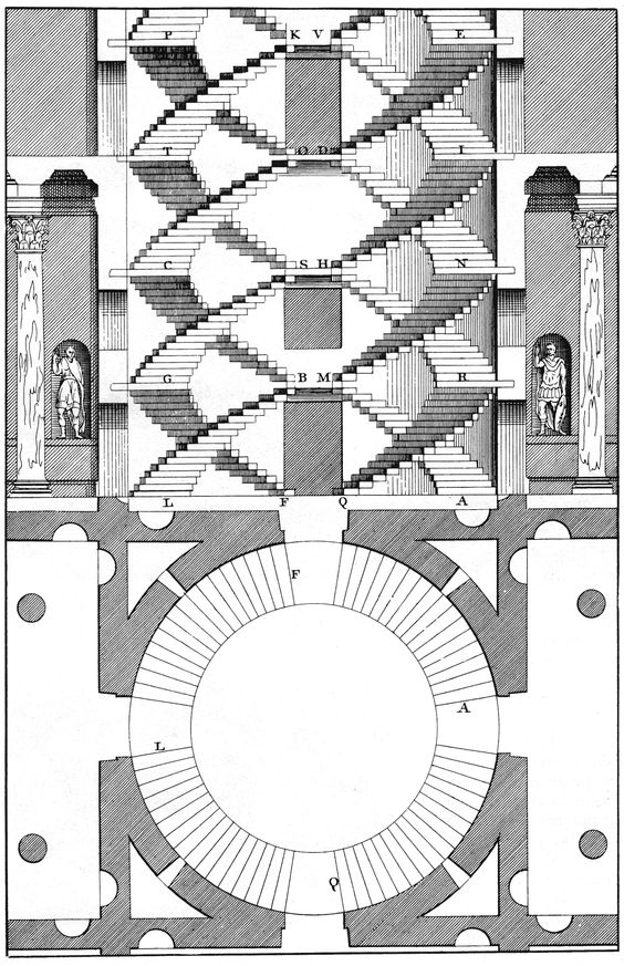 Escalera en Los cuatro libros de la arquitectura - Andrea Palladio - 1570