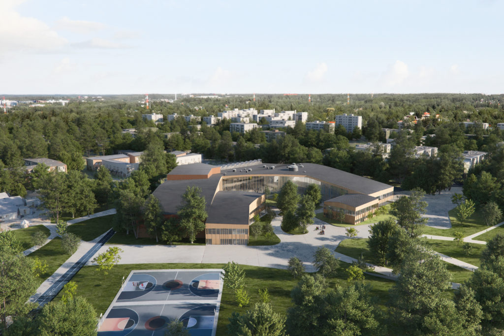 Obras 2020/21 - AGi architects. Colegio en Finlandia. Render de The Viz Design Company