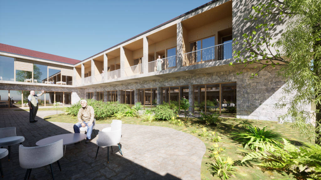 Residencia y centro de día para personas mayores en Torrecilla en Cameros, AGi architects, imagen de The VIZ Company.
